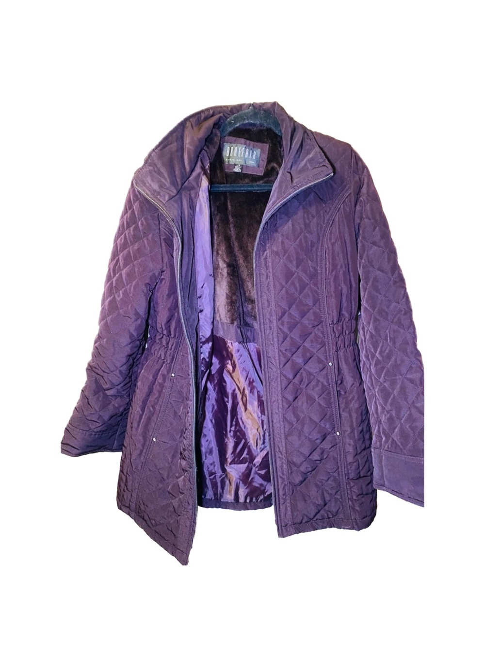 Braefair Purple Quilted Faux Fur Lined Jacket 2010s